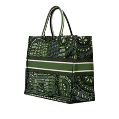 Large Canvas Embroidered Elephant Book Tote