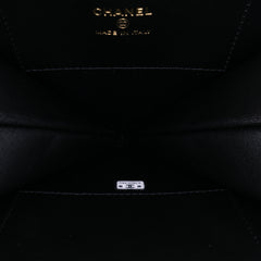 Quilted Patent Calfskin CC Heart Clutch With Chain