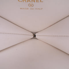 Quilted Patent Calfskin CC Heart Clutch With Chain