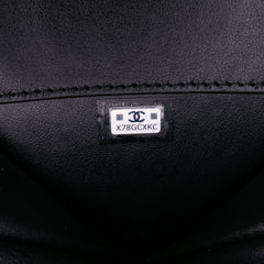Quilted Patent Calfskin CC Heart Clutch With Chain