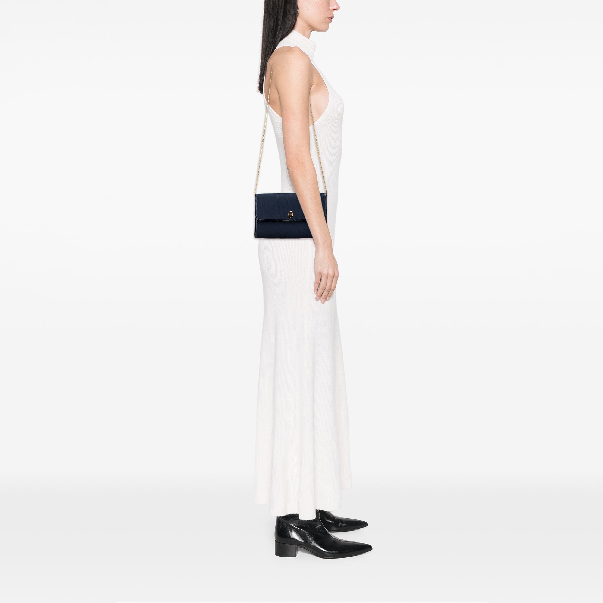 Oblique Canvas Chain Crossbody