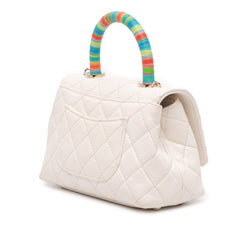 Extra Mini Quilted Goatskin Rainbow Top Handle Flap