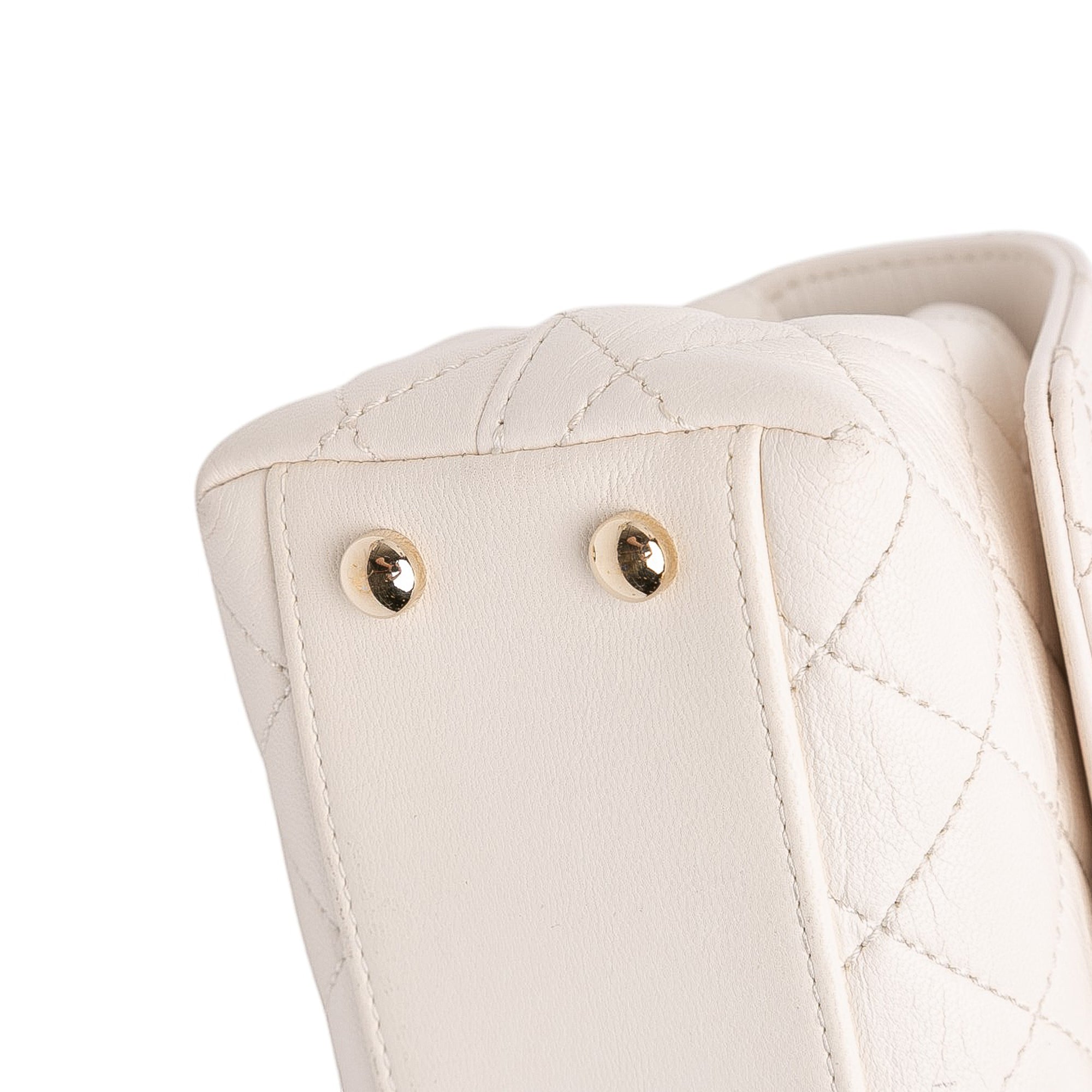 Extra Mini Quilted Goatskin Rainbow Top Handle Flap