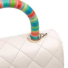 Extra Mini Quilted Goatskin Rainbow Top Handle Flap