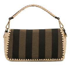 Pequin Canvas and Raffia Baguette Satchel_2