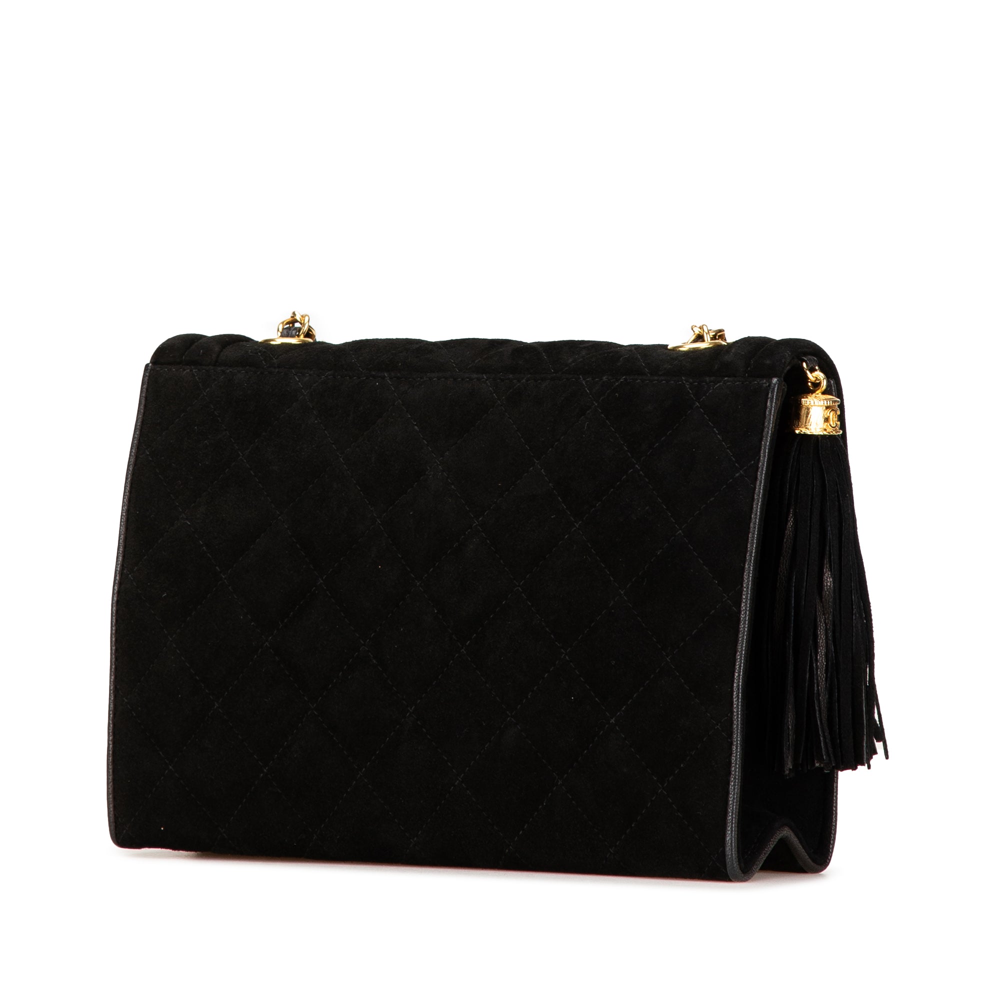 Quilted Suede Tassel Flap