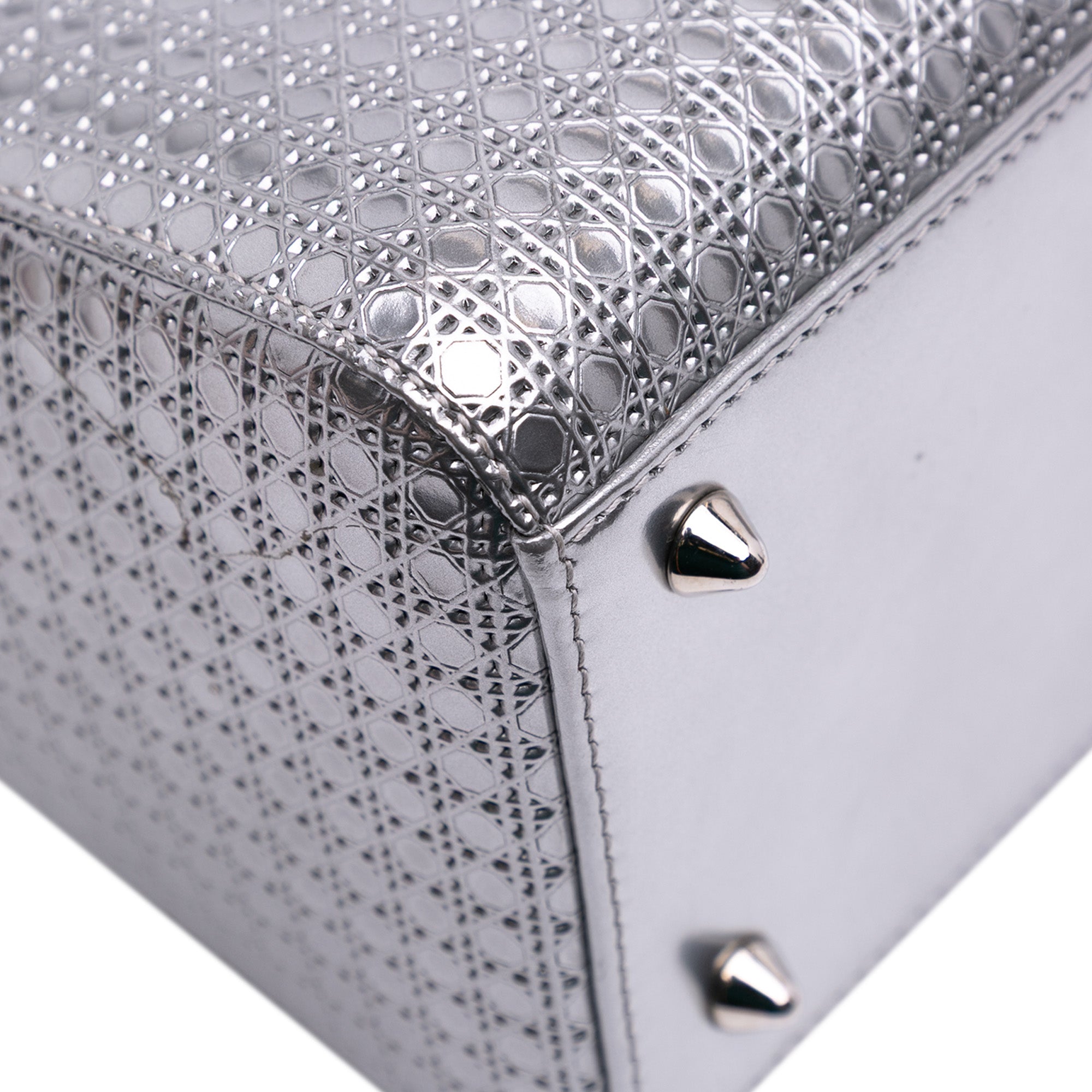Medium Metallic Patent Microcannage Lady Dior