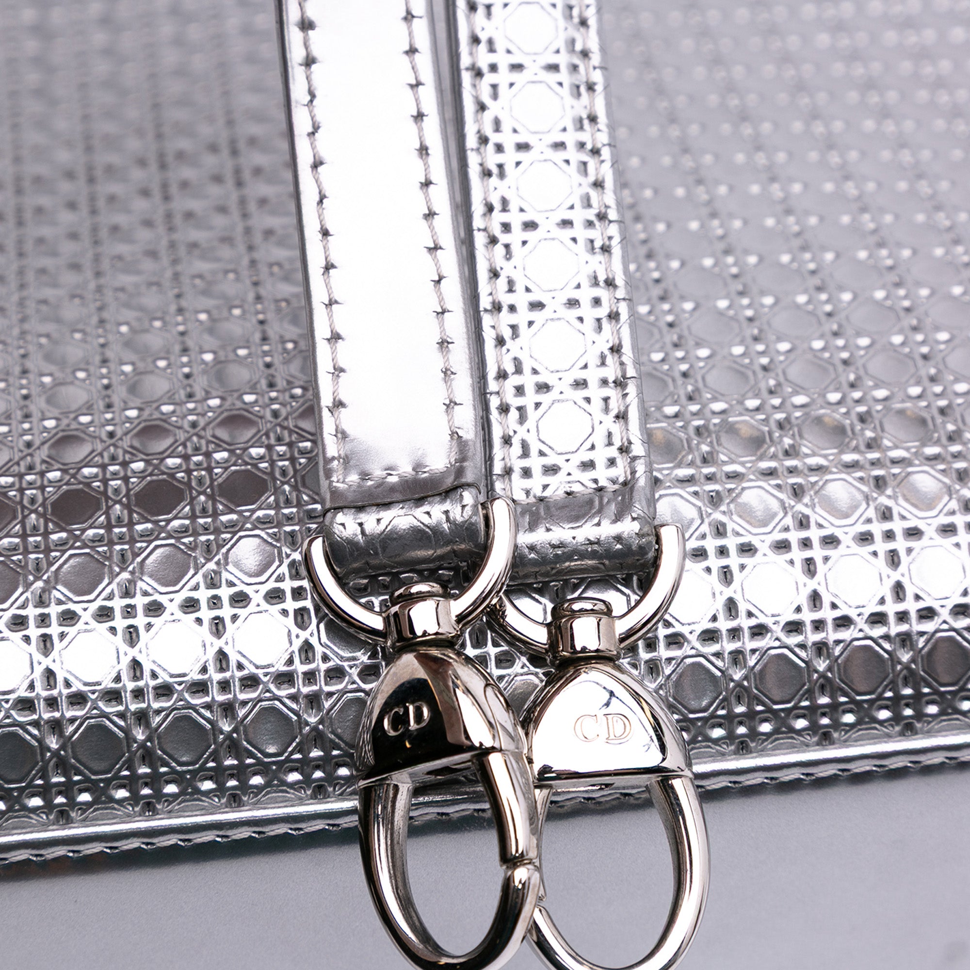 Medium Metallic Patent Microcannage Lady Dior