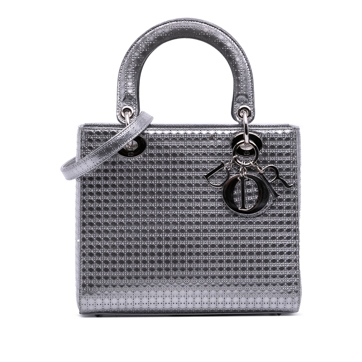 Medium Metallic Patent Microcannage Lady Dior