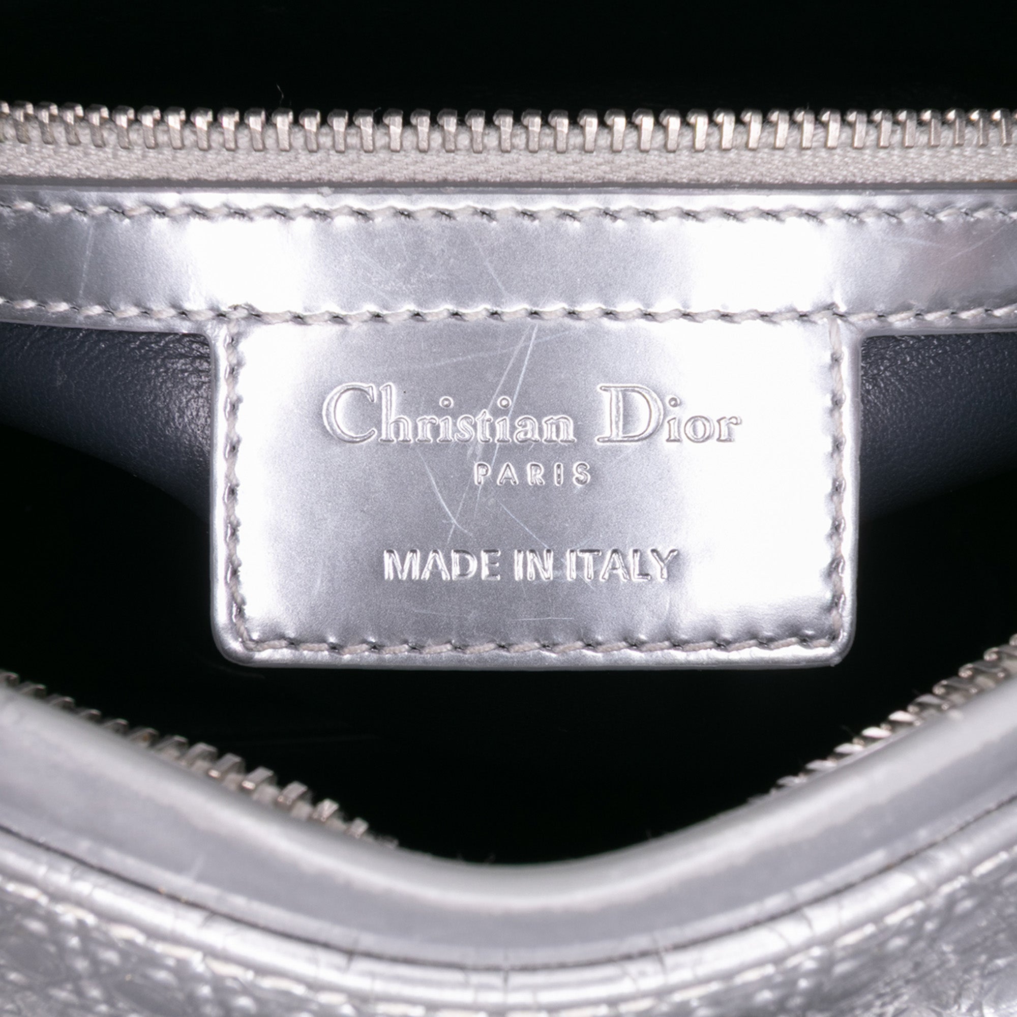 Medium Metallic Patent Microcannage Lady Dior