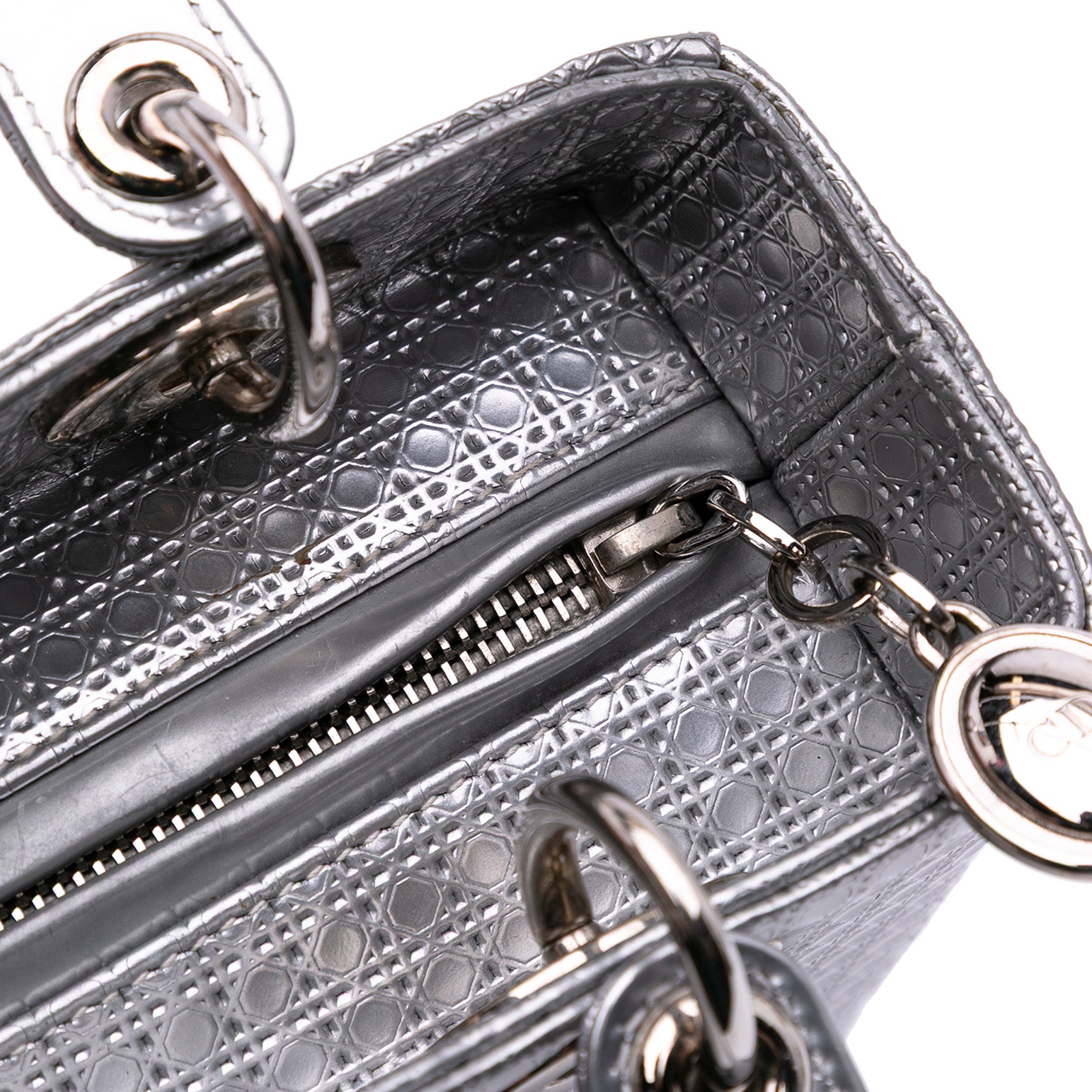 Medium Metallic Patent Microcannage Lady Dior