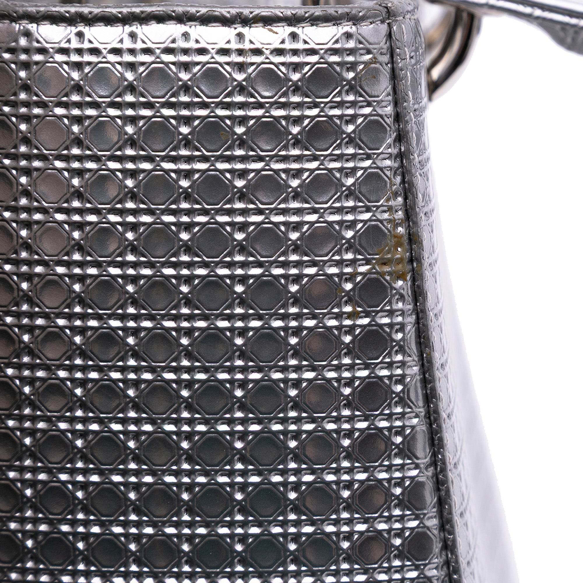 Medium Metallic Patent Microcannage Lady Dior