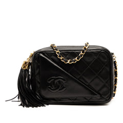 CC Quilted Lambskin Tassel Camera Bag