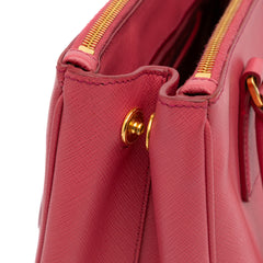 Small Saffiano Lux Galleria Double Zip Satchel