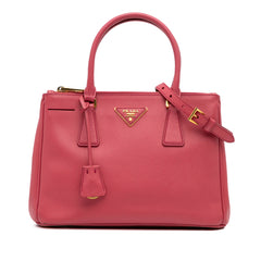 Small Saffiano Lux Galleria Double Zip Satchel