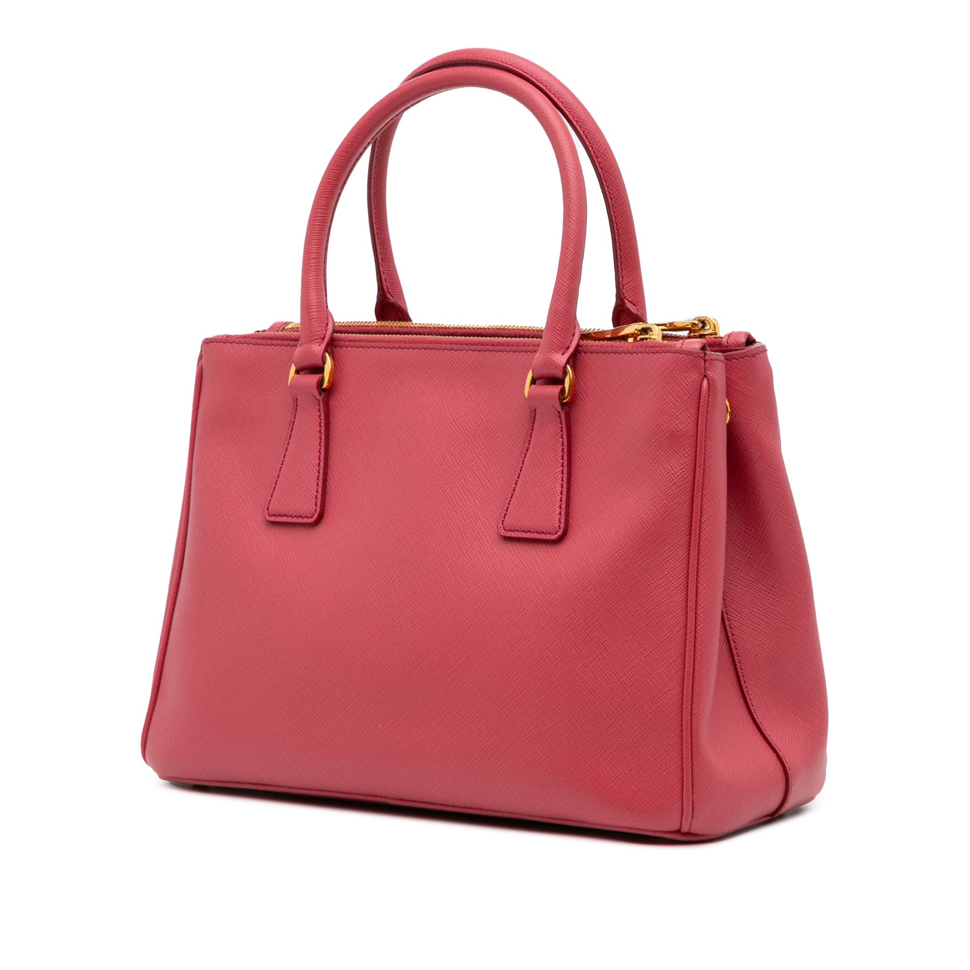 Small Saffiano Lux Galleria Double Zip Satchel