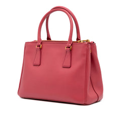 Small Saffiano Lux Galleria Double Zip Satchel