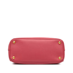 Small Saffiano Lux Galleria Double Zip Satchel