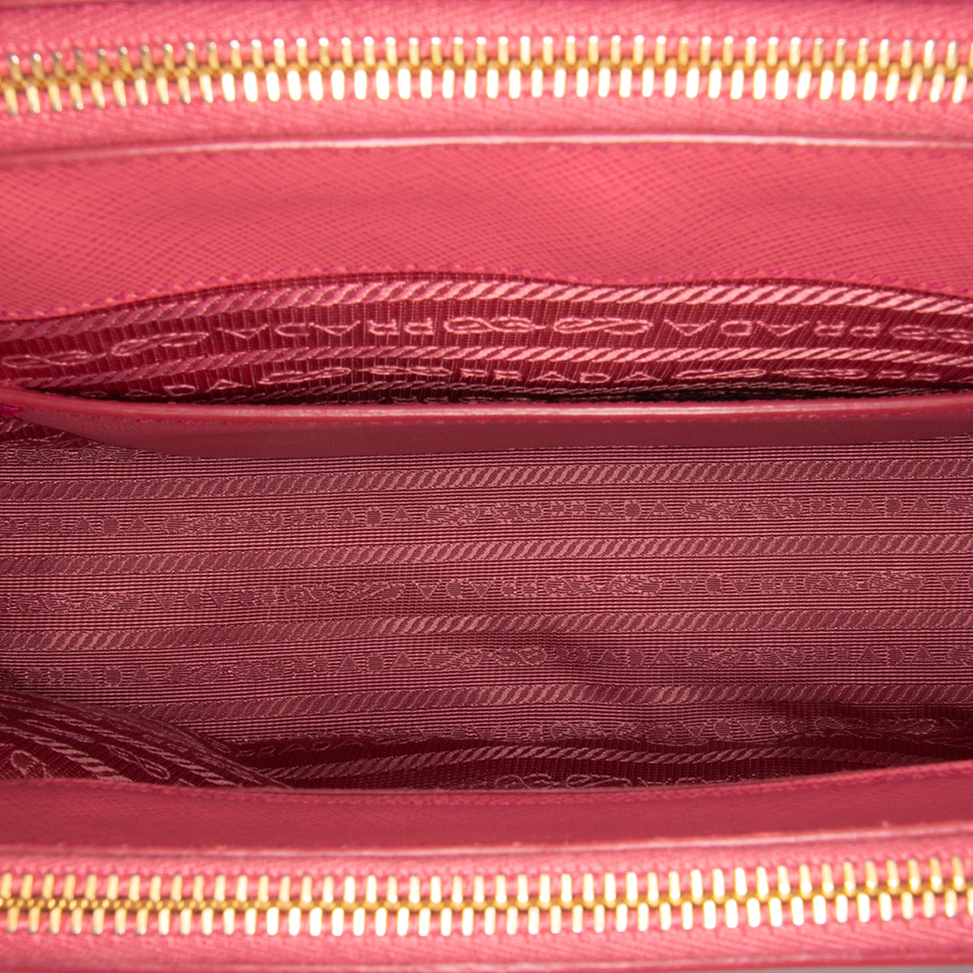 Small Saffiano Lux Galleria Double Zip Satchel