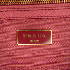 Small Saffiano Lux Galleria Double Zip Satchel