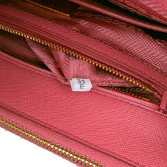 Small Saffiano Lux Galleria Double Zip Satchel