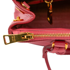 Small Saffiano Lux Galleria Double Zip Satchel
