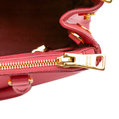 Small Saffiano Lux Galleria Double Zip Satchel