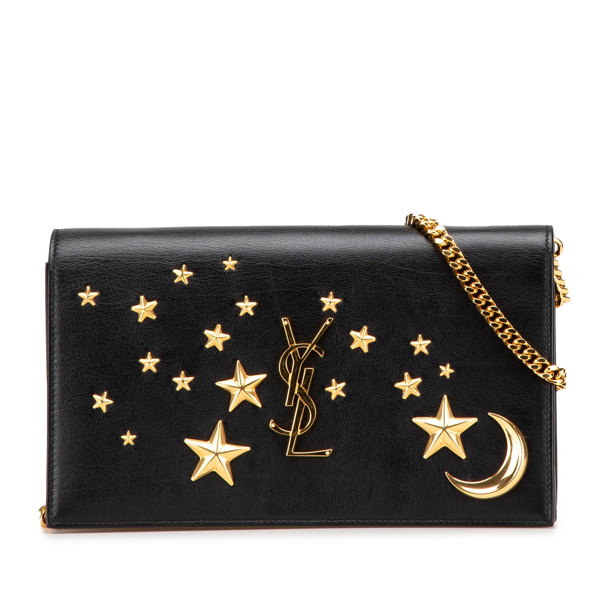 Leather Moon and Star Monogram Kate Wallet On Chain