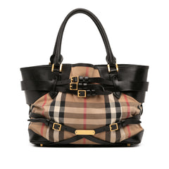 Medium House Check Canvas and Leather Bridle Lynher Tote
