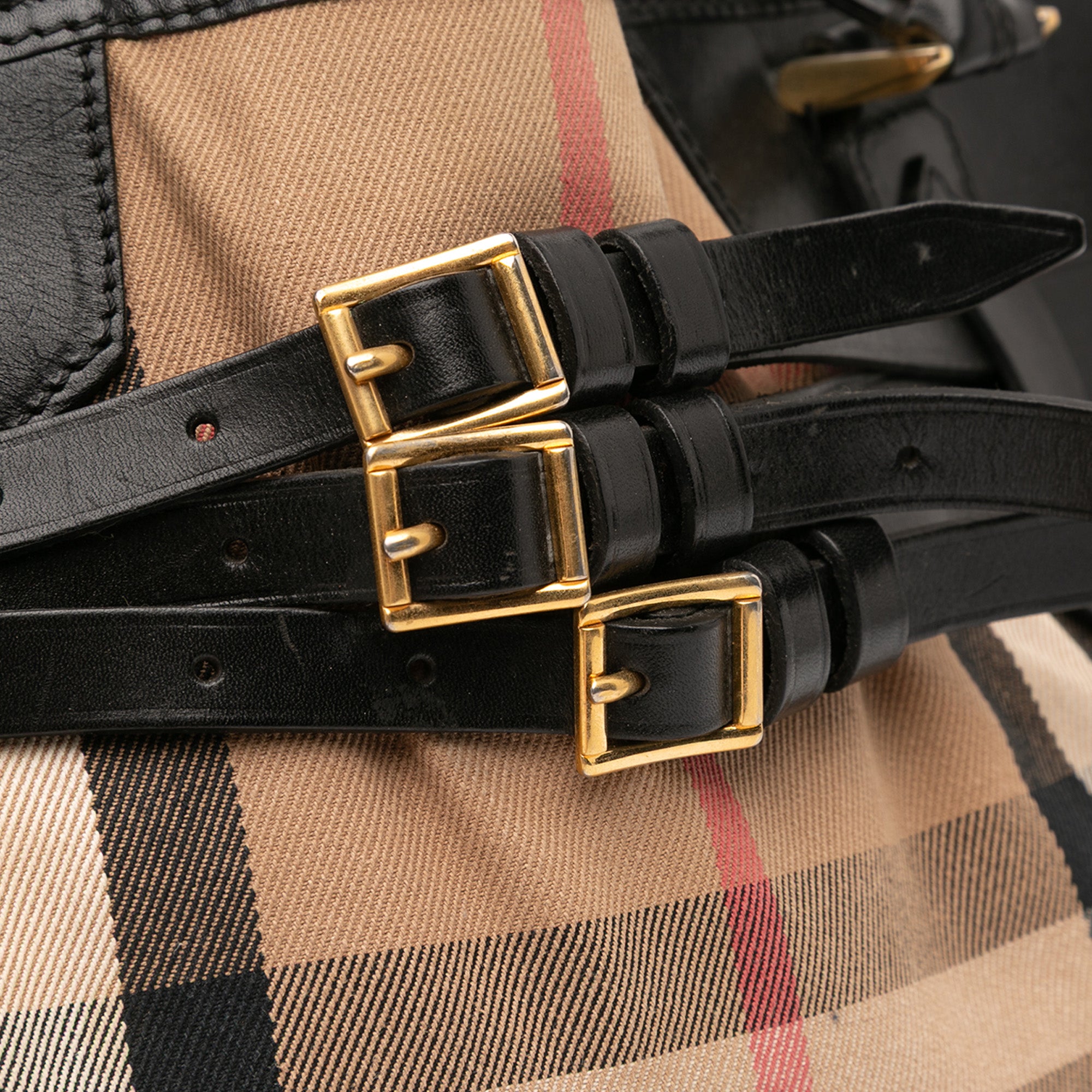 Medium House Check Canvas and Leather Bridle Lynher Tote