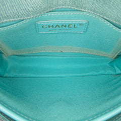 Mini CC Quilted Denim Messenger Flap
