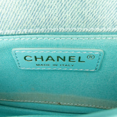 Mini CC Quilted Denim Messenger Flap