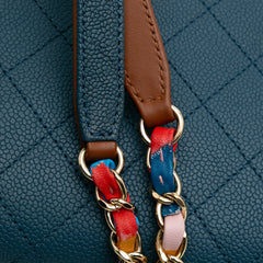 Paris Cuba Quilted Caviar Thread Around Flap