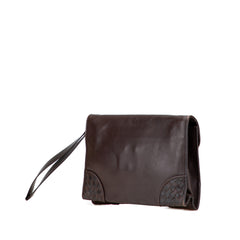 Intrecciato Trimmed Leather Clutch