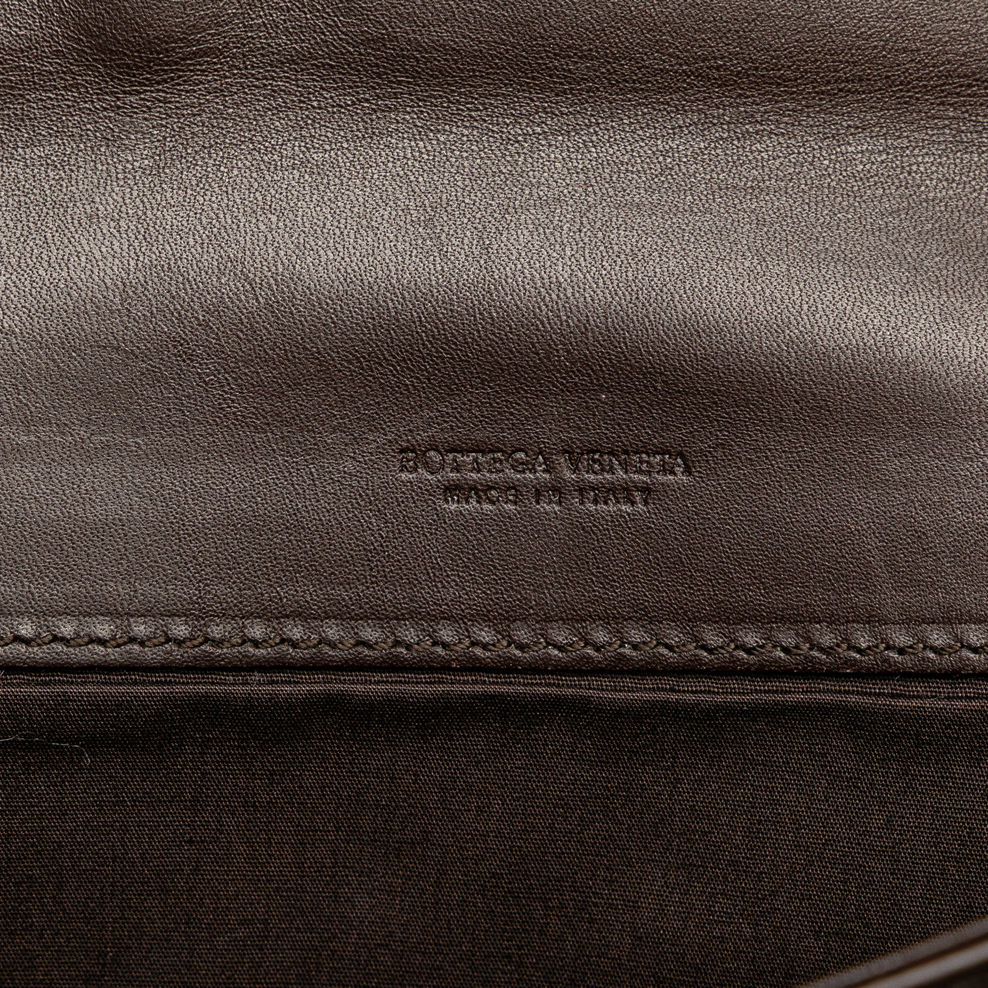 Intrecciato Trimmed Leather Clutch