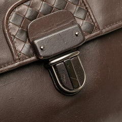 Intrecciato Trimmed Leather Clutch