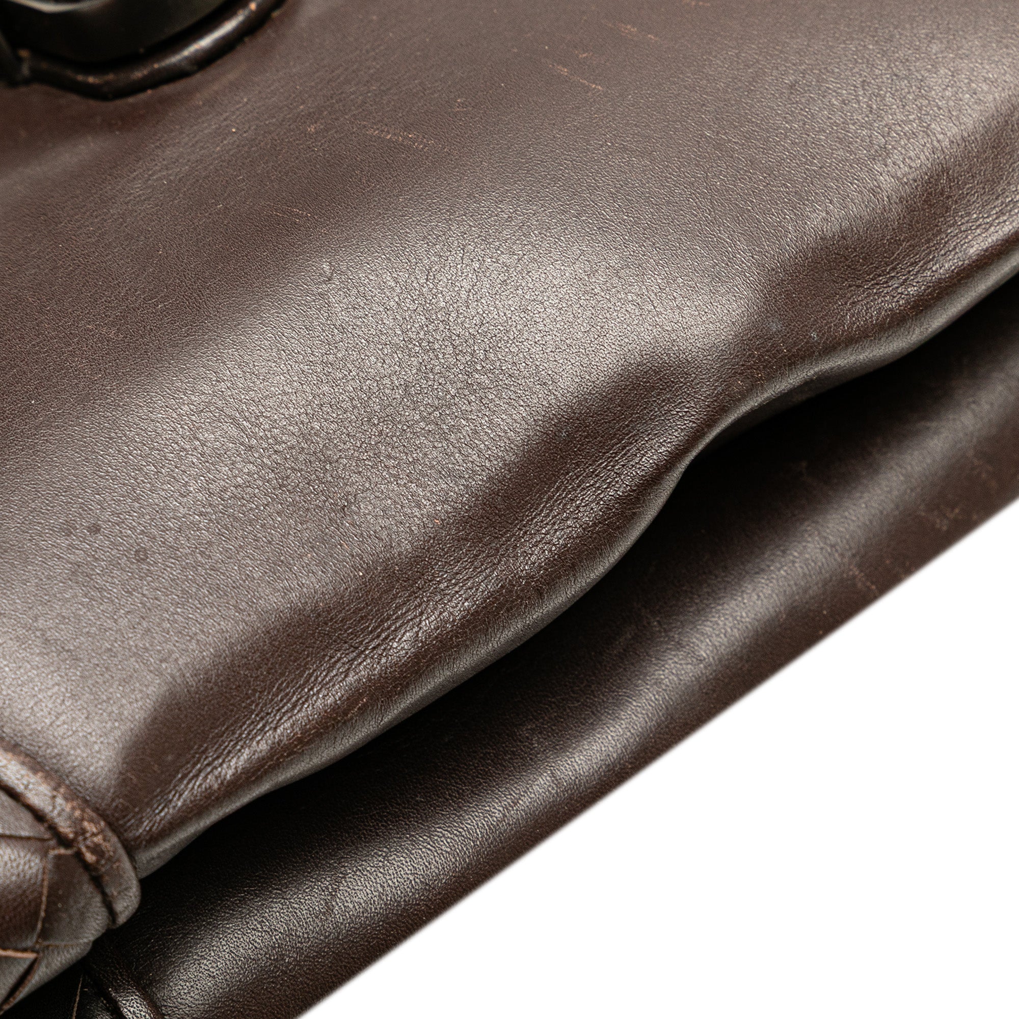 Intrecciato Trimmed Leather Clutch