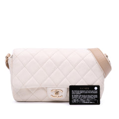 Medium CC Quilted Caviar Buckle Strap Messenger Bag