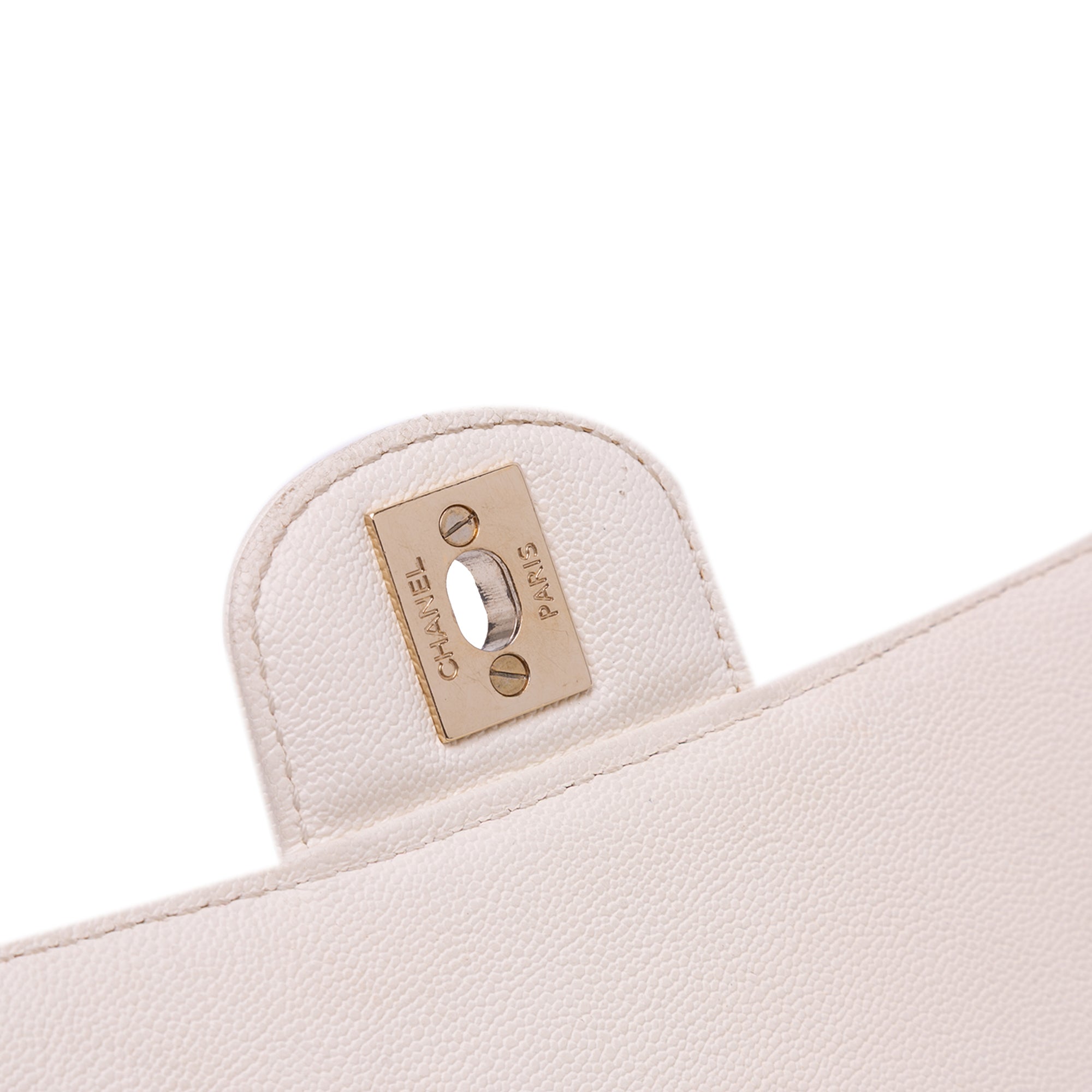 Medium CC Quilted Caviar Buckle Strap Messenger Bag