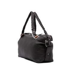 Large Pebbled Calfskin Bamboo Bar Tote