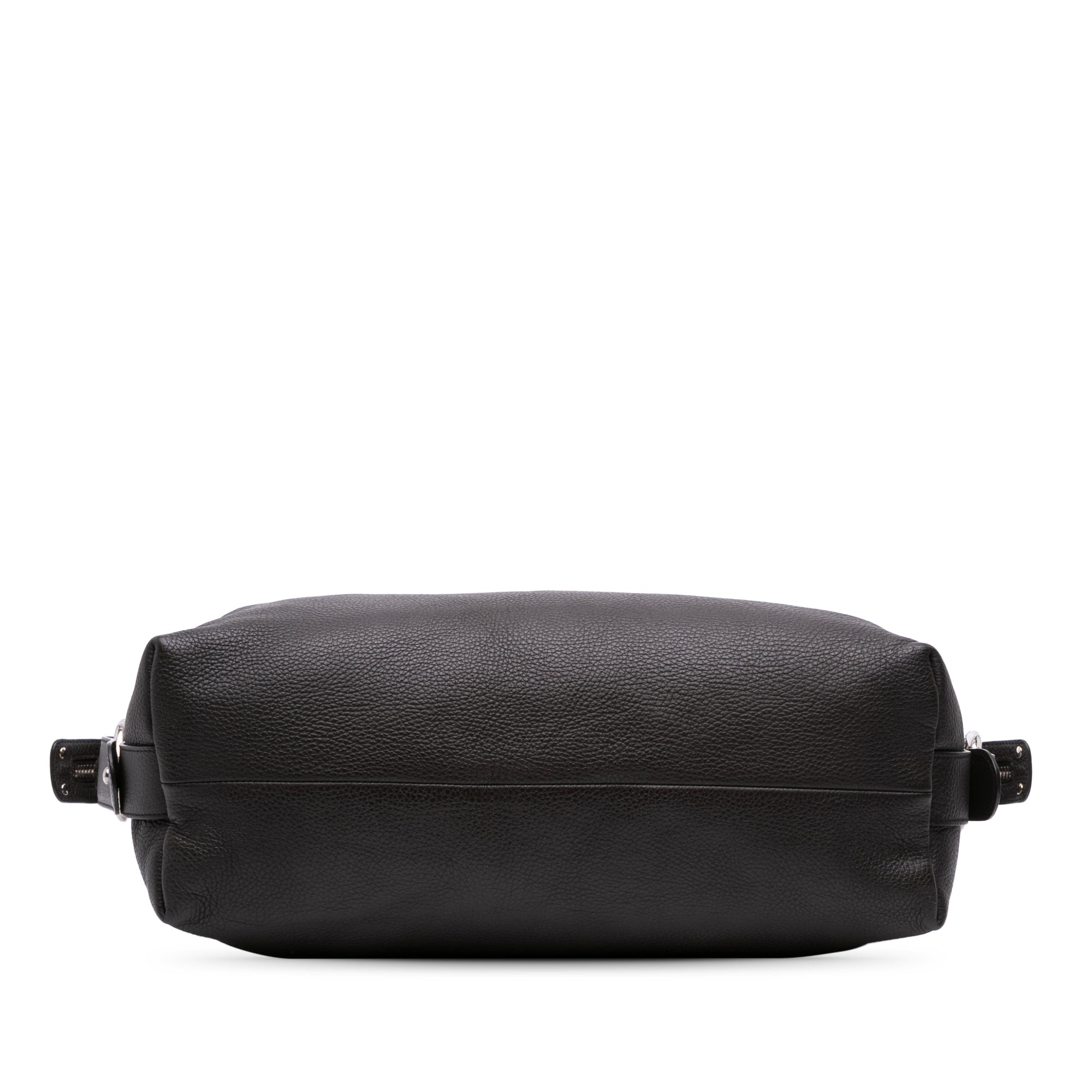 Large Pebbled Calfskin Bamboo Bar Tote