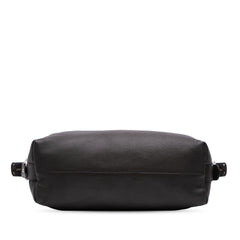 Large Pebbled Calfskin Bamboo Bar Tote