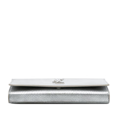 Metallic Python Embossed Leather Monogram Kate Wallet on Chain