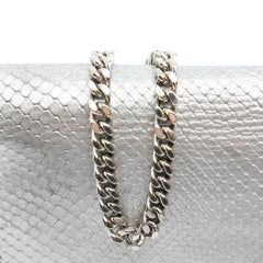 Metallic Python Embossed Leather Monogram Kate Wallet on Chain
