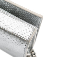 Metallic Python Embossed Leather Monogram Kate Wallet on Chain