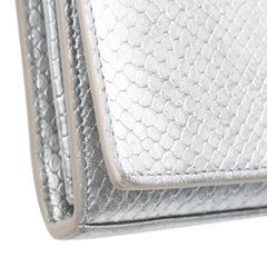 Metallic Python Embossed Leather Monogram Kate Wallet on Chain