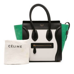 Micro Tricolor Nubuck and Calfskin Luggage Tote