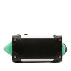 Micro Tricolor Nubuck and Calfskin Luggage Tote