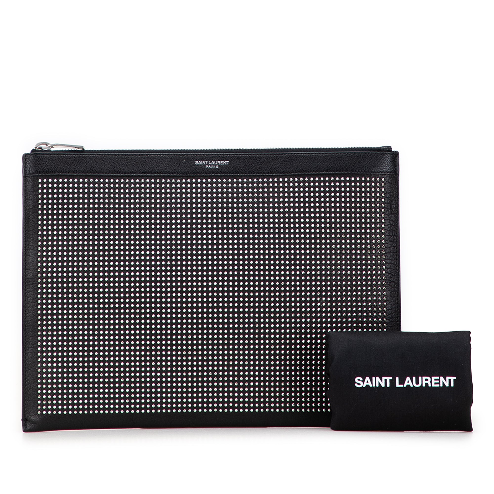 Studded Leather Clutch