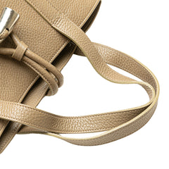 House Check Trimmed Grainy Calfskin Horn Toggle Tote